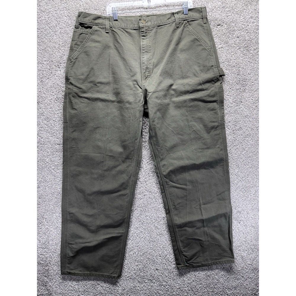 Carhartt Carpenter Dungaree Work Pants B11MOS Green 42 x 32 Made In USA Firehose